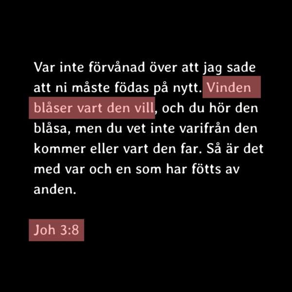 "vinden blåser vart den vill"